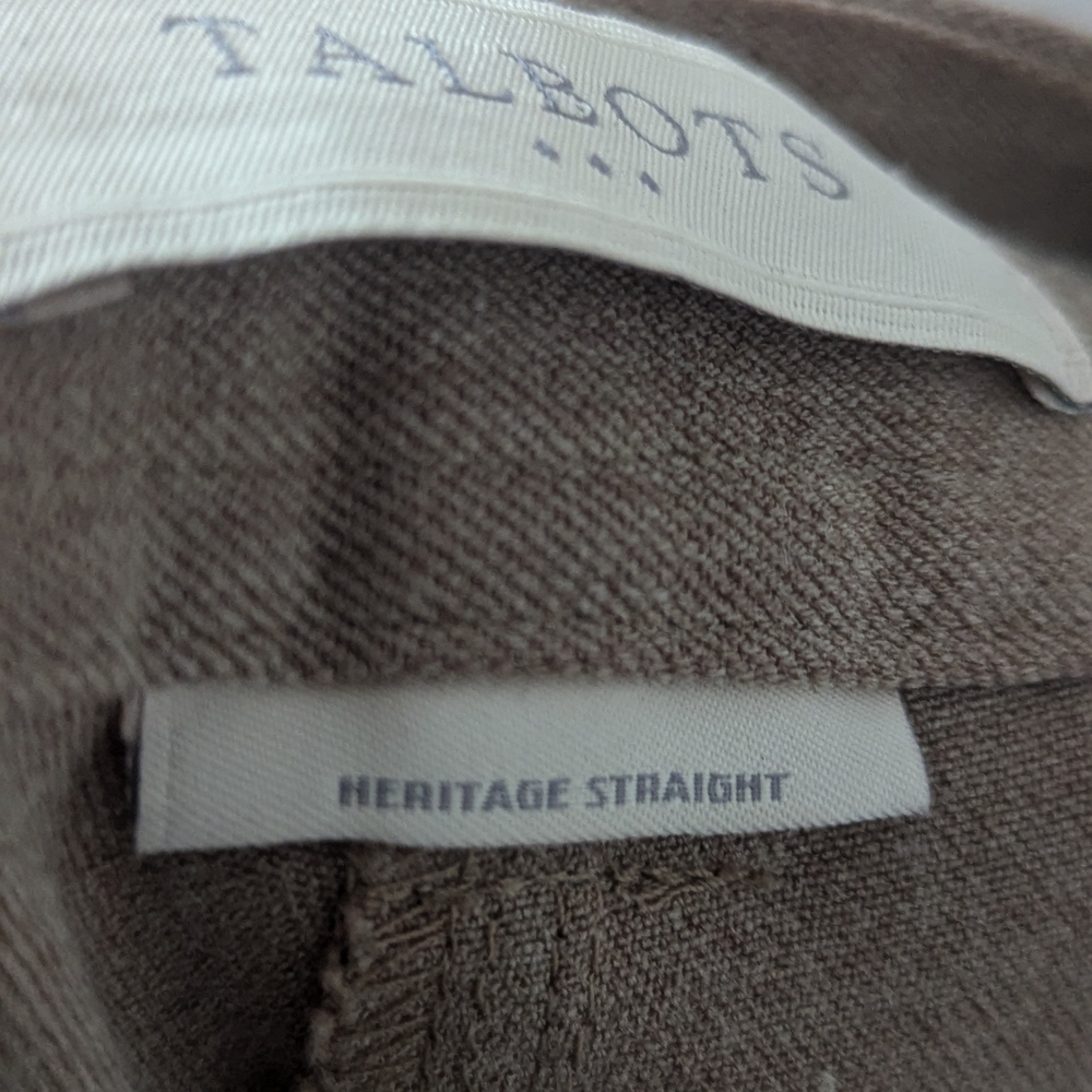 Talbots Women's 12 Brown Pants tailored front seam classic professional office - Picture 10 of 13
